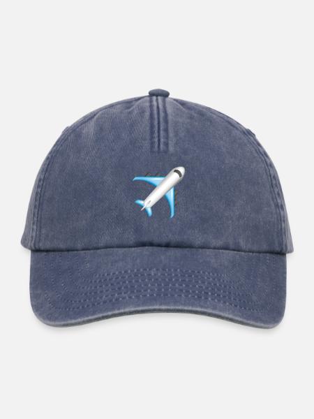 Smiley Plane - Relaxed Vintage Cap - Vintage Denim