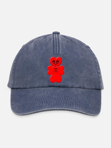 Herz-Kekstier mit Liebesbotschaft - Relaxed Vintage Cap - Vintage Denim