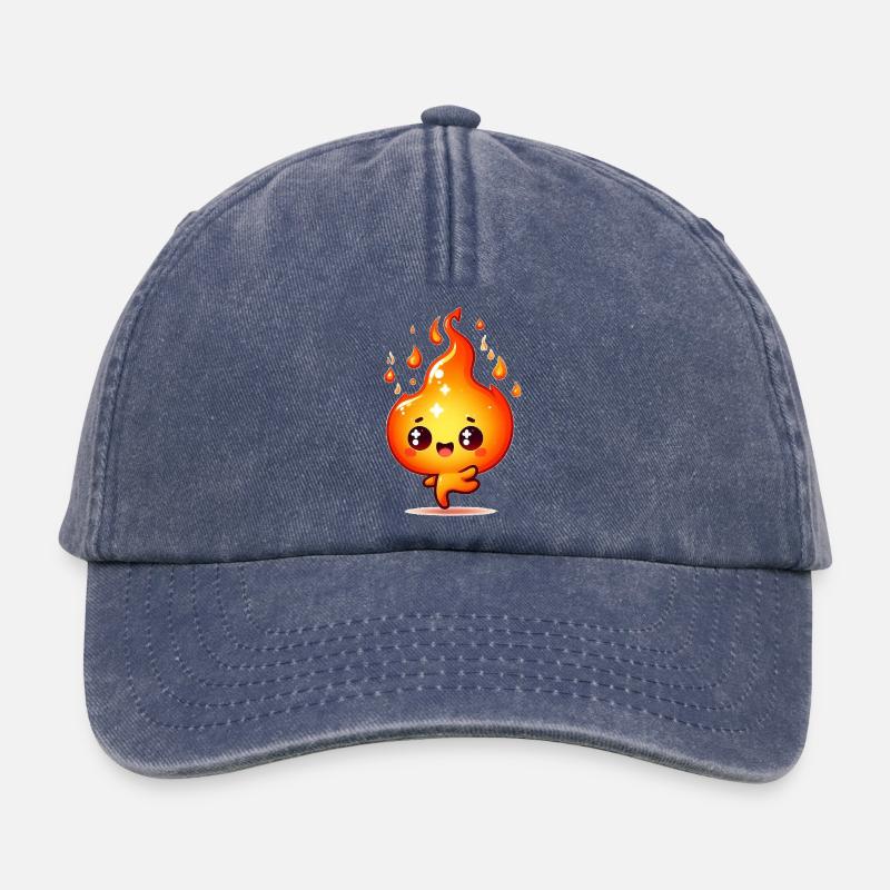 Fire - Relaxed Vintage Cap - vintage denim