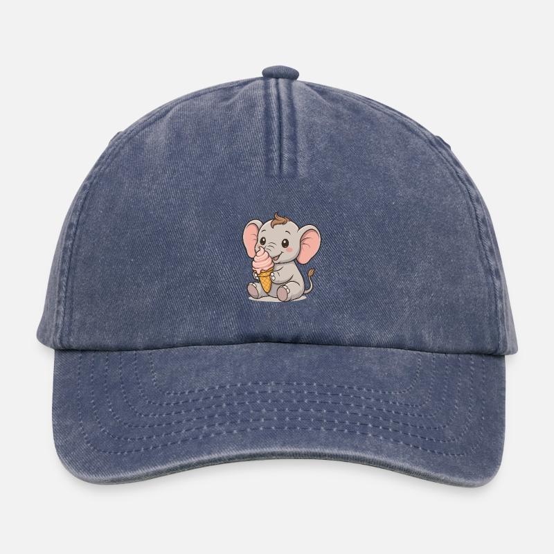 L’ère glaciaire avec l’éléphant - Casquette vintage décontractée - vintage bleu jeans