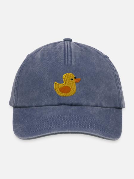 Entchen bestickt - Relaxed Vintage Cap - Vintage Denim