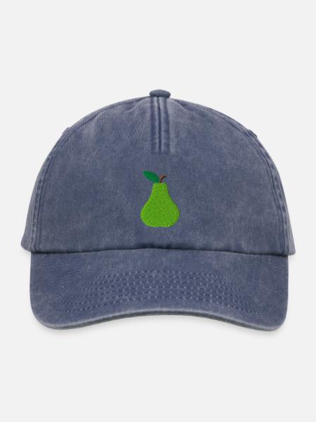 Birne bestickt - Relaxed Vintage Cap - Vintage Denim
