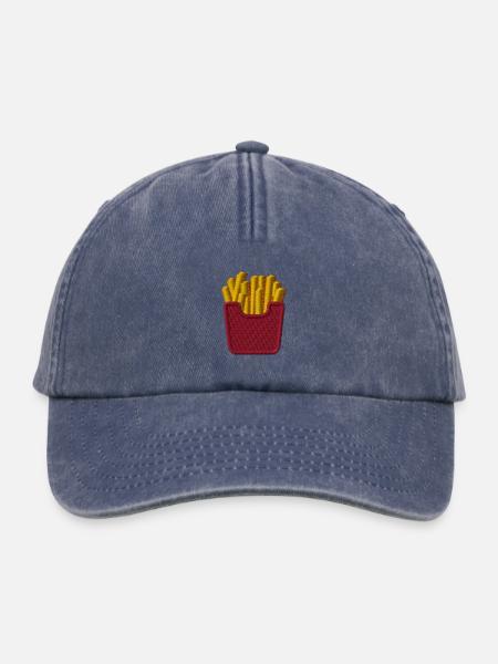 Pommes bestickt - Relaxed Vintage Cap - Vintage Denim