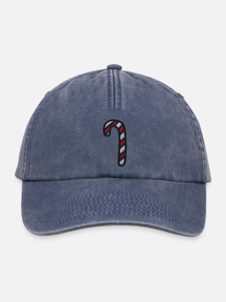 Weihnachtssüßigkeit bestickt - Relaxed Vintage Cap - Vintage Denim