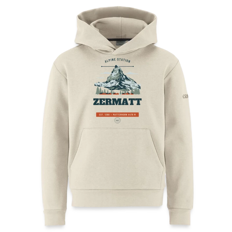 Zermatt badge on a craft community 2.0 teen hoodie 