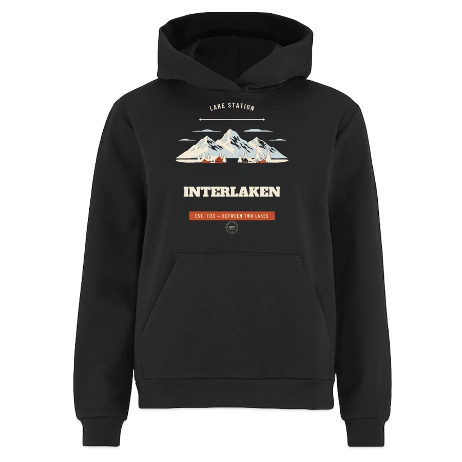 Interlaken badge on a craft community 2.0 women's hoodie , black
