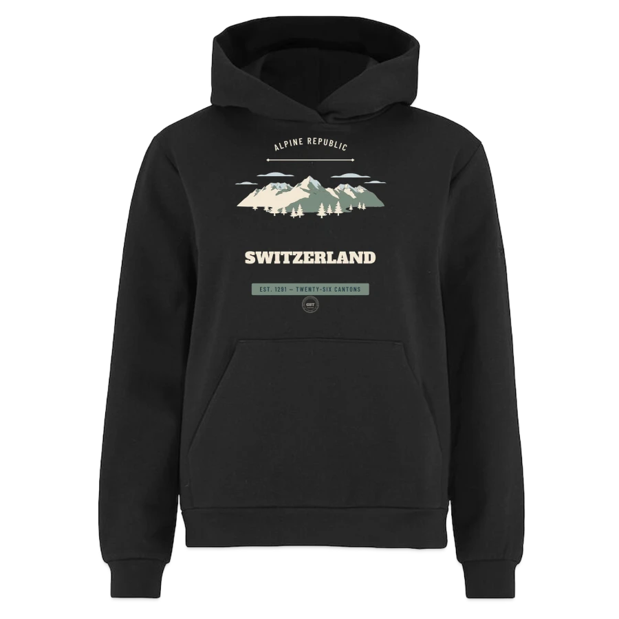 Switzerland badge on a craft community 2.0 women's hoodie , black