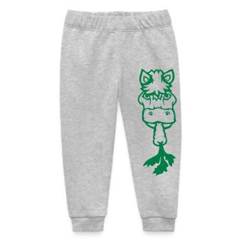 Horse eating carrot carrot eating hunger vegetables sweet - Baby Organic Sweatpants by Stanley/Stella - heather grey - Front