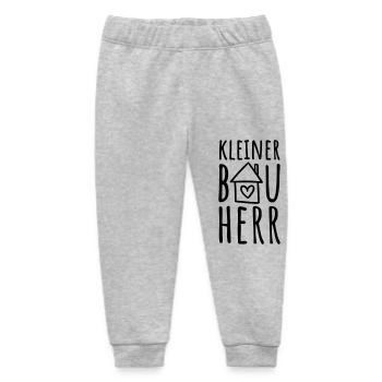 Kleiner Bauherr (Farbwechsel / Farbe änderbar) - Baby Organic Jogginghose Baby Tumbler von Stanley/Stella - Grau meliert - Vorne