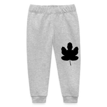 Fig Leaf Adam and Eve Leaf Tree Gift - Baby Organic Sweatpants by Stanley/Stella - heather grey - Front