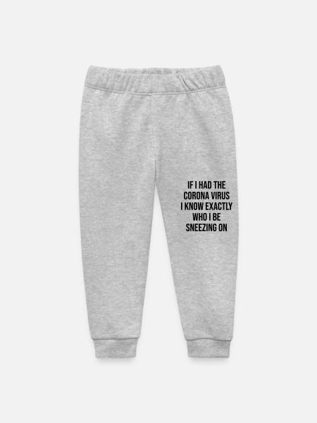 Coronavirus Funny Saying Gift - Baby Organic Sweatpants by Stanley/Stella - heather grey