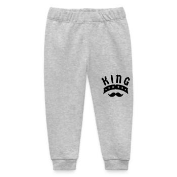 King Krone König Geschenk - Baby Organic Jogginghose Baby Tumbler von Stanley/Stella - Grau meliert - Vorne