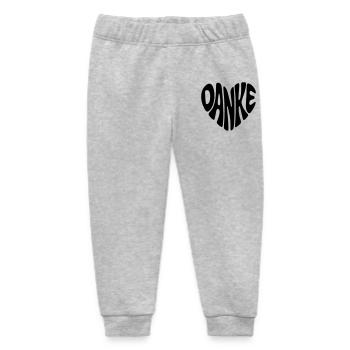Danke - Herzform - Herz Form - Danke sagen - Baby Organic Jogginghose Baby Tumbler von Stanley/Stella - Grau meliert - Vorne