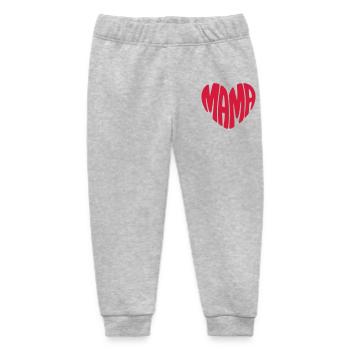 Mama Herz Form Mutter Herzform Muttertag Geschenk - Baby Organic Jogginghose Baby Tumbler von Stanley/Stella - Grau meliert - Vorne