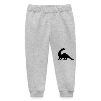 Dinosaur Brontosaurus Pixel - Baby Organic Sweatpants by Stanley/Stella - heather grey - Front