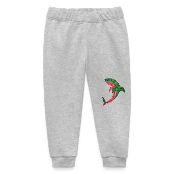 melon shark melon shark fish melon kawaii diving - Baby Organic Sweatpants by Stanley/Stella - heather grey - Front