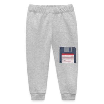 Diskette Retro Vintage Old school 80er 90er - Baby Organic Jogginghose Baby Tumbler von Stanley/Stella - Grau meliert - Vorne