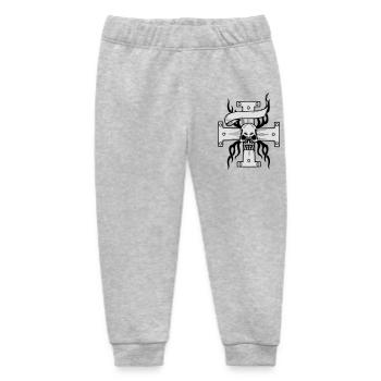 Totenkopf am Kreuz mit Tribal 2 farbig gestaltbar - Baby Organic Sweatpants by Stanley/Stella - heather grey - Front