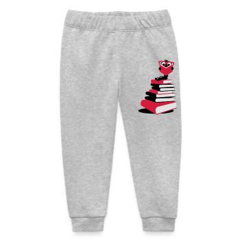 A bookworm reading - Baby Organic Sweatpants by Stanley/Stella - heather grey - Front