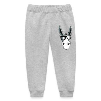 Lustiger Grauer Nerd Esel Mit Brille I Comic - Baby Organic Jogginghose Baby Tumbler von Stanley/Stella - Grau meliert - Vorne