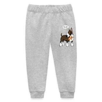 Bullterrier Play - Baby Organic Sweatpants by Stanley/Stella - heather grey - Front