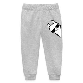 Alpaca looks sideways - Baby Organic Sweatpants by Stanley/Stella - heather grey - Front