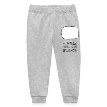 Sprechen Sie nicht - Baby Organic Jogginghose Baby Tumbler von Stanley/Stella - Grau meliert - Vorne