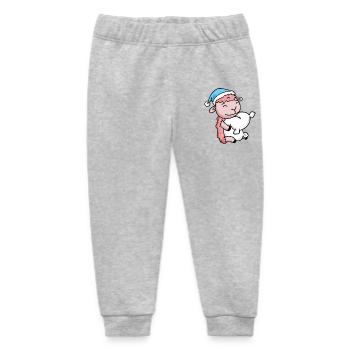 Sheep with pillow and sleeping cap - Baby Organic Sweatpants by Stanley/Stella - heather grey - Front