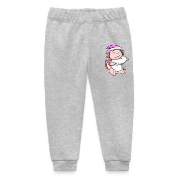 Axolotl with pillow and sleeping cap - Baby Organic Sweatpants by Stanley/Stella - heather grey - Front