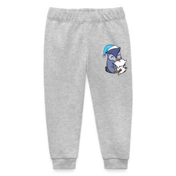 Owl with pillow and sleeping cap - Baby Organic Sweatpants by Stanley/Stella - heather grey - Front