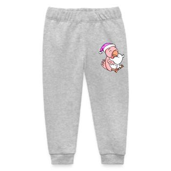Chicken with pillow and sleeping cap - Baby Organic Sweatpants by Stanley/Stella - heather grey - Front