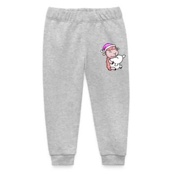 Sheep with pillow and sleeping cap - Baby Organic Sweatpants by Stanley/Stella - heather grey - Front