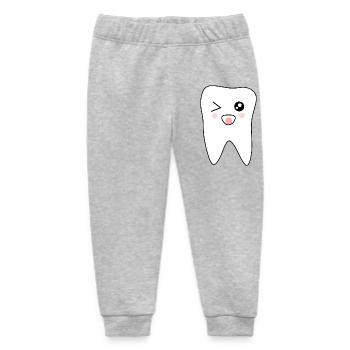 Tooth, Teeth, Dentist Gift - Baby Organic Sweatpants by Stanley/Stella - heather grey - Front