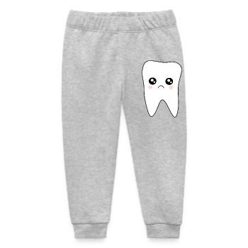 Tooth, Teeth, Dentist Gift - Baby Organic Sweatpants by Stanley/Stella - heather grey - Front