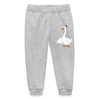 funny animals for Christmas - Baby Organic Sweatpants by Stanley/Stella - heather grey - Front