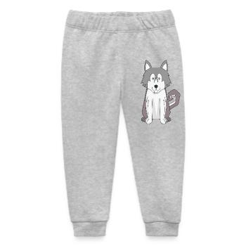 Dog Cartoon Amazing Siberian Husky - Baby Organic Sweatpants by Stanley/Stella - heather grey - Front