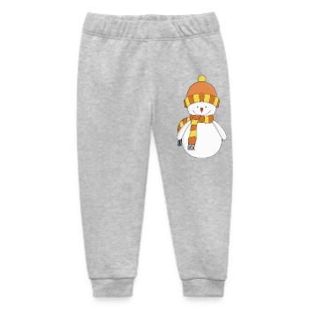 Frosty Winter Snowman - Baby Organic Sweatpants by Stanley/Stella - heather grey - Front