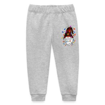 Christmas gnome with string of lights - Baby Organic Sweatpants by Stanley/Stella - heather grey - Front