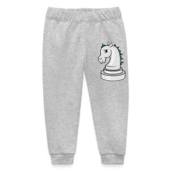 Chess piece: annoyed punk chess horse - Baby Organic Sweatpants by Stanley/Stella - heather grey - Front