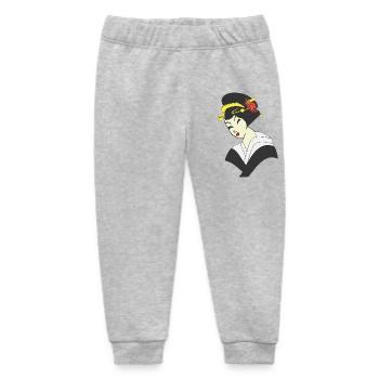 japanische tradition, japanische frau - Baby Organic Jogginghose Baby Tumbler von Stanley/Stella - Grau meliert - Vorne