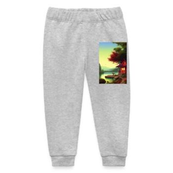 Charmante Hütte am See - Baby Organic Jogginghose Baby Tumbler von Stanley/Stella - Grau meliert - Vorne