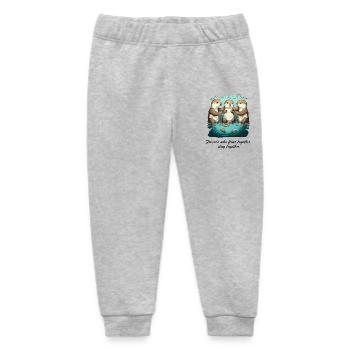 Friends who float together stay together - Baby Organic Sweatpants by Stanley/Stella - heather grey - Front