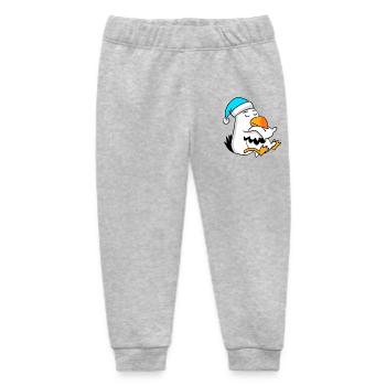 Seagull with pillow and sleepy cap - Baby Organic Sweatpants by Stanley/Stella - heather grey - Front