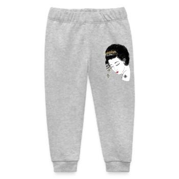 Japan Geisha , Blütenkrone Porträt in Gold,  - Baby Organic Jogginghose Baby Tumbler von Stanley/Stella - Grau meliert - Vorne