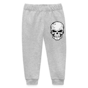 Dark Skull,Skull,Skull Drawing - Baby Organic Sweatpants by Stanley/Stella - heather grey - Front
