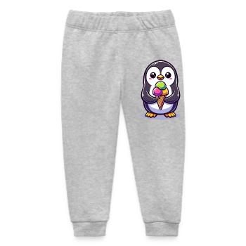 Adorable Penguin Colourful  - Baby Organic Sweatpants by Stanley/Stella - heather grey - Front