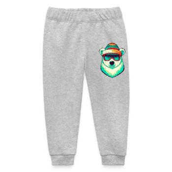Polar bear - Baby Organic Sweatpants by Stanley/Stella - heather grey - Front