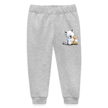 West Highland White Terrier Mit Kuscheltier - Baby Organic Jogginghose Baby Tumbler von Stanley/Stella - Grau meliert - Vorne