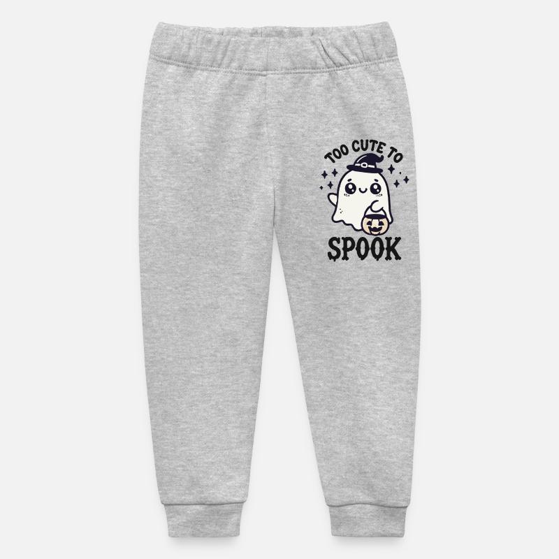 Fantôme mignon Trop mignon pour être effrayé - Pantalon de jogging bébé bio Stanley/Stella - gris chiné