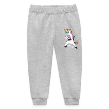 Rave Unicorns Line White Logo 18+ - Baby Organic Jogginghose Baby Tumbler von Stanley/Stella - Grau meliert - Vorne